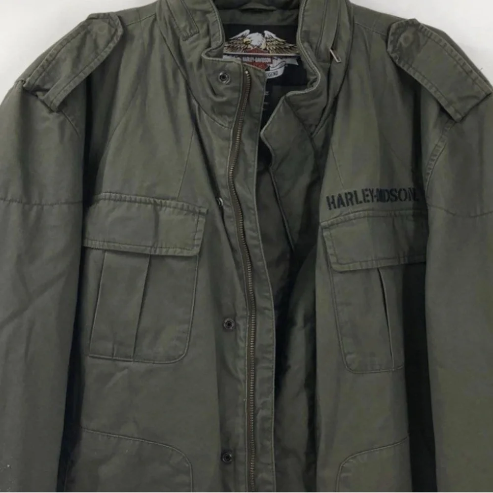 Harley-Davidson Green Military Field Jacket - Picture 5 of 5